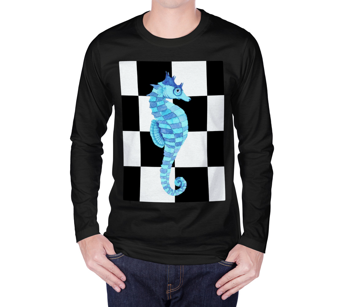 Blue Seahorse Chess Long Sleeve Tshirt preview
