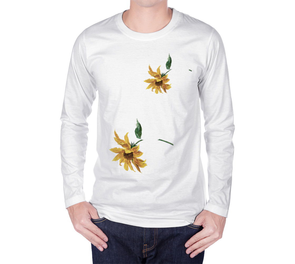 Cat with Sunflowers in White preview