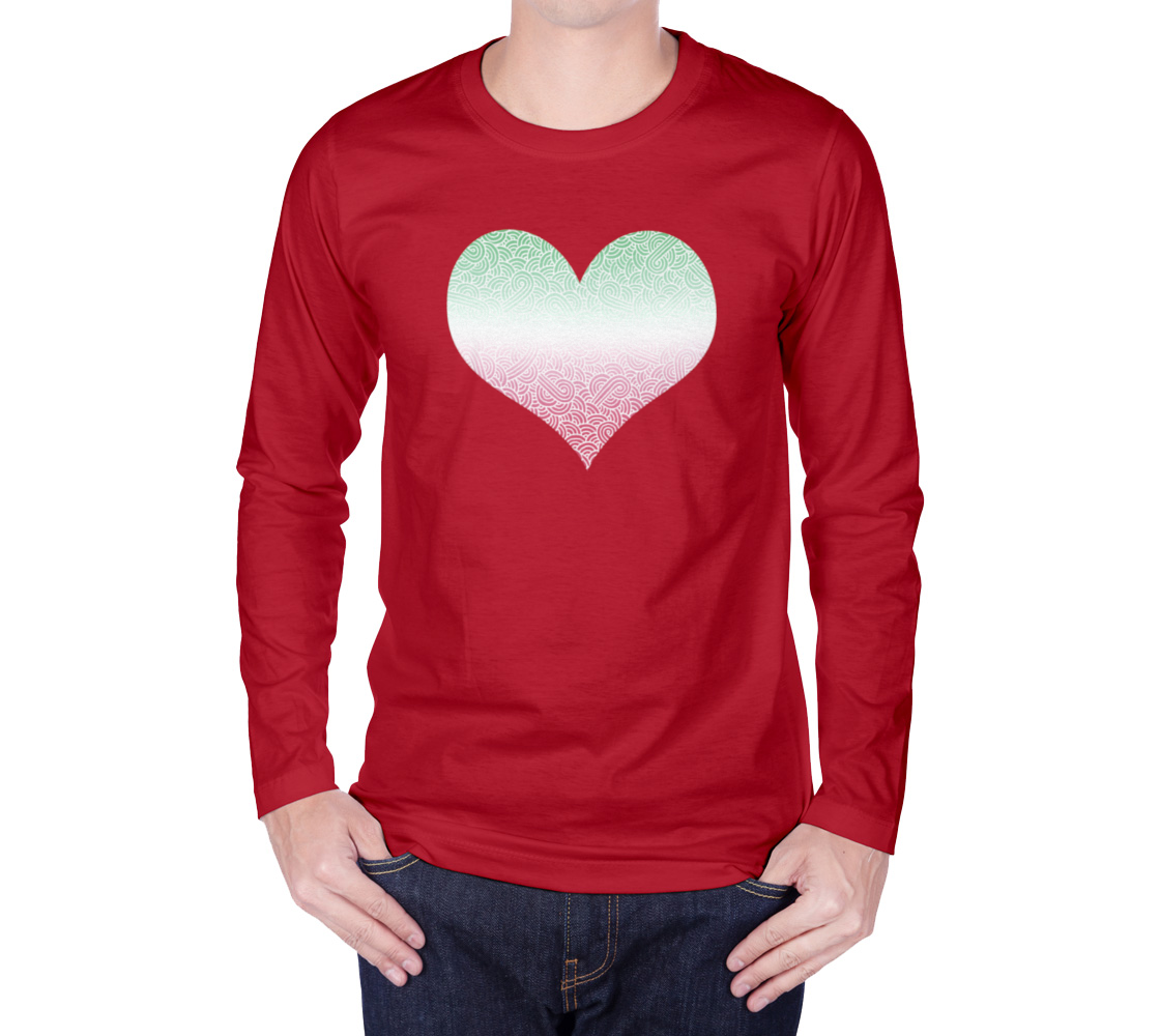 Aperçu de Ombré abrosexual colours swirls doodles heart Long Sleeve T-Shirt