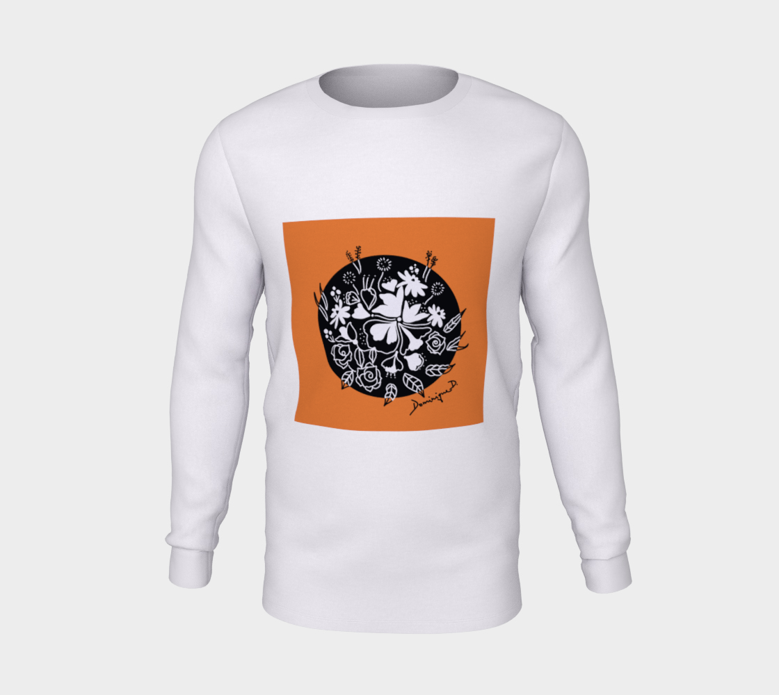 Chandail Floral sur orange preview #5