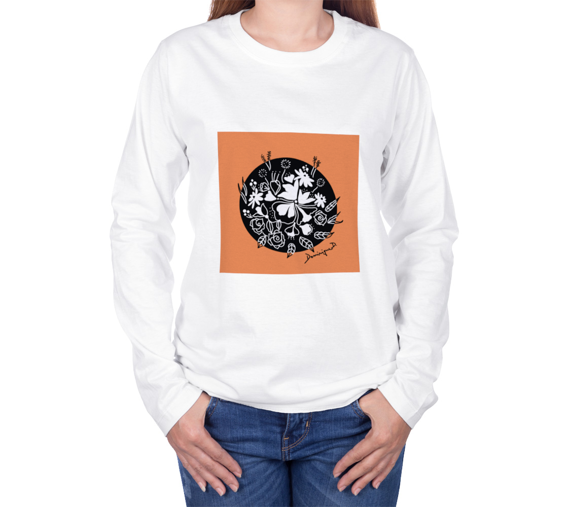 Chandail Floral sur orange preview #3