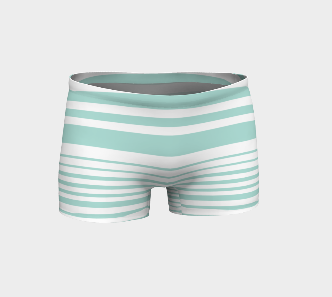 Mint Stripes Shorts 3D preview