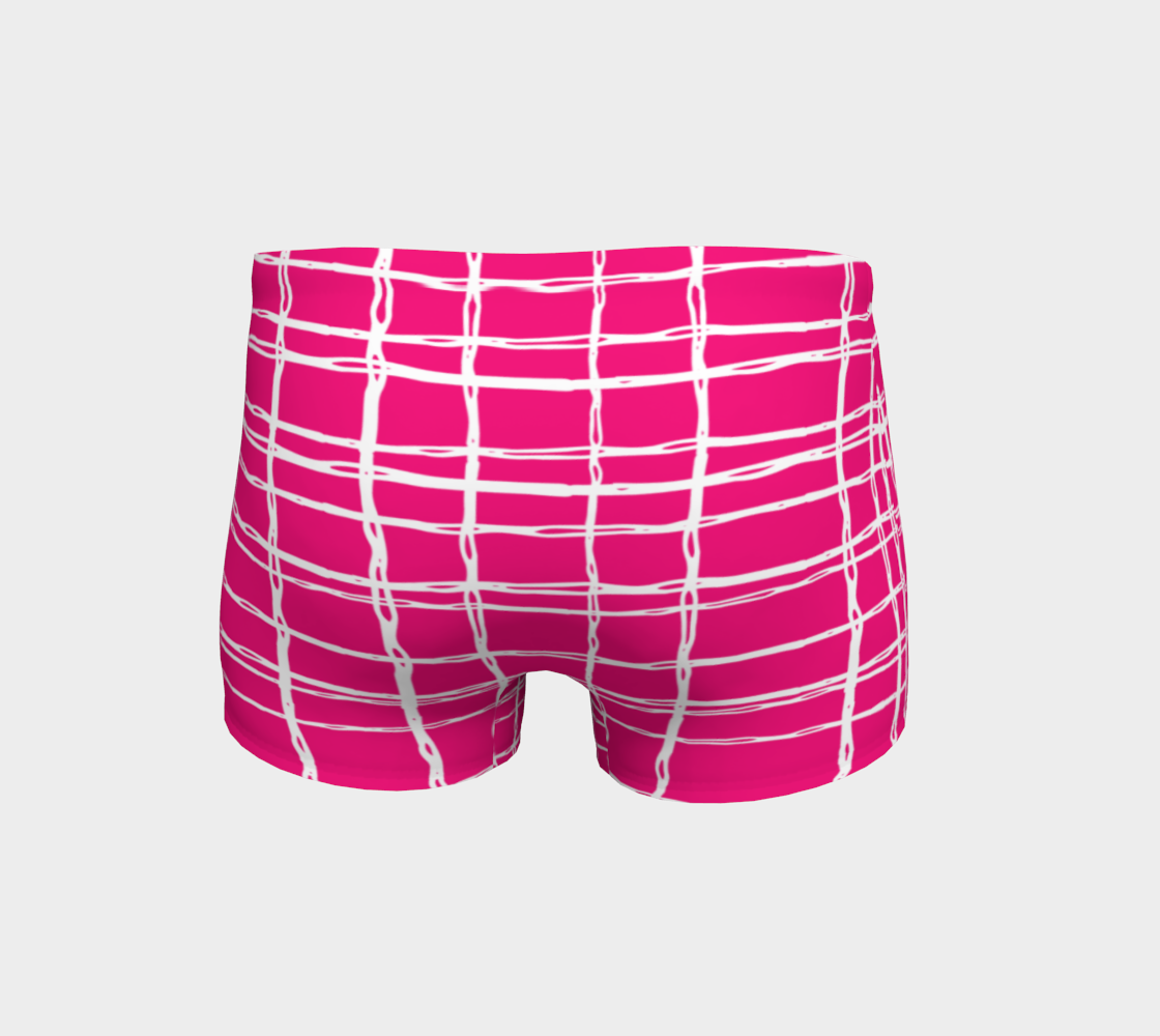 Pink and White Geometric Line Pattern Shorts preview #4
