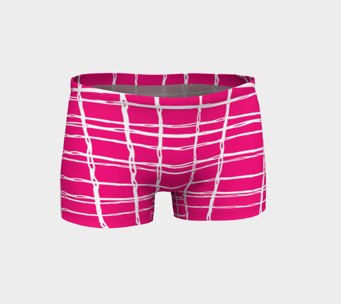 Pink and White Geometric Line Pattern Shorts preview #1