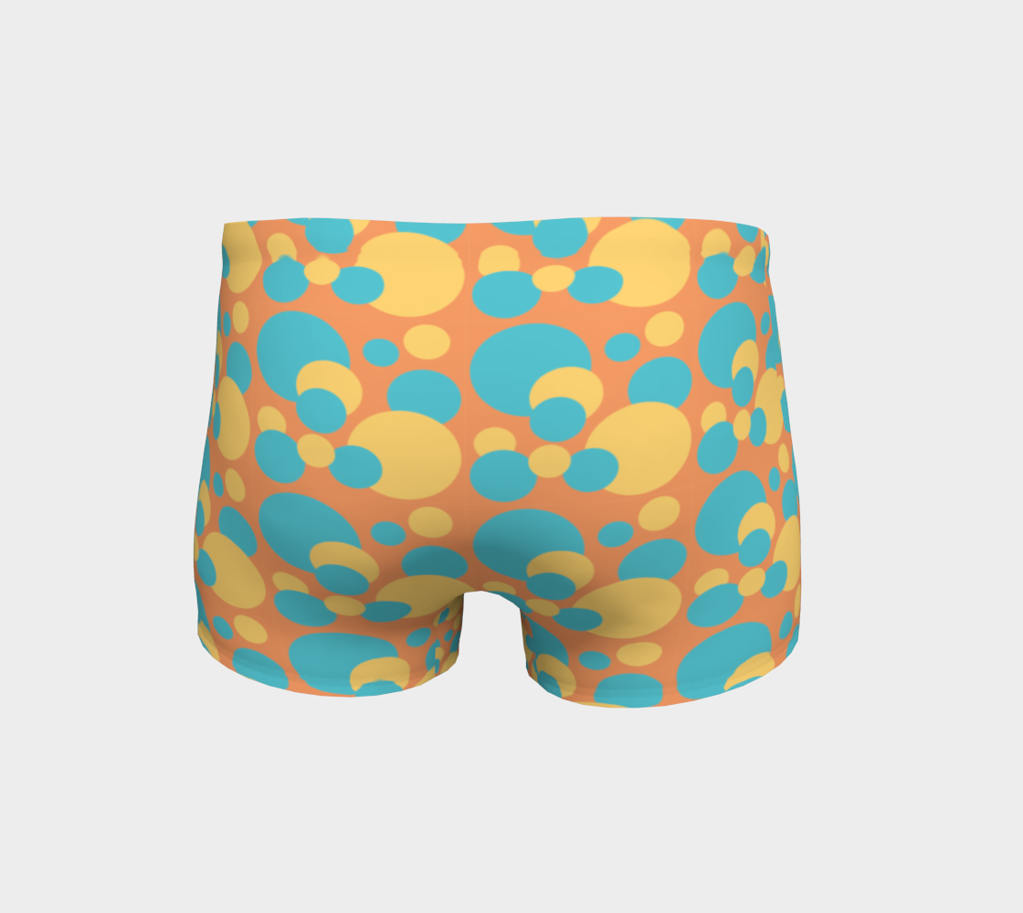 Retro Shorts in Blue and Yellow Dot Pattern preview #4