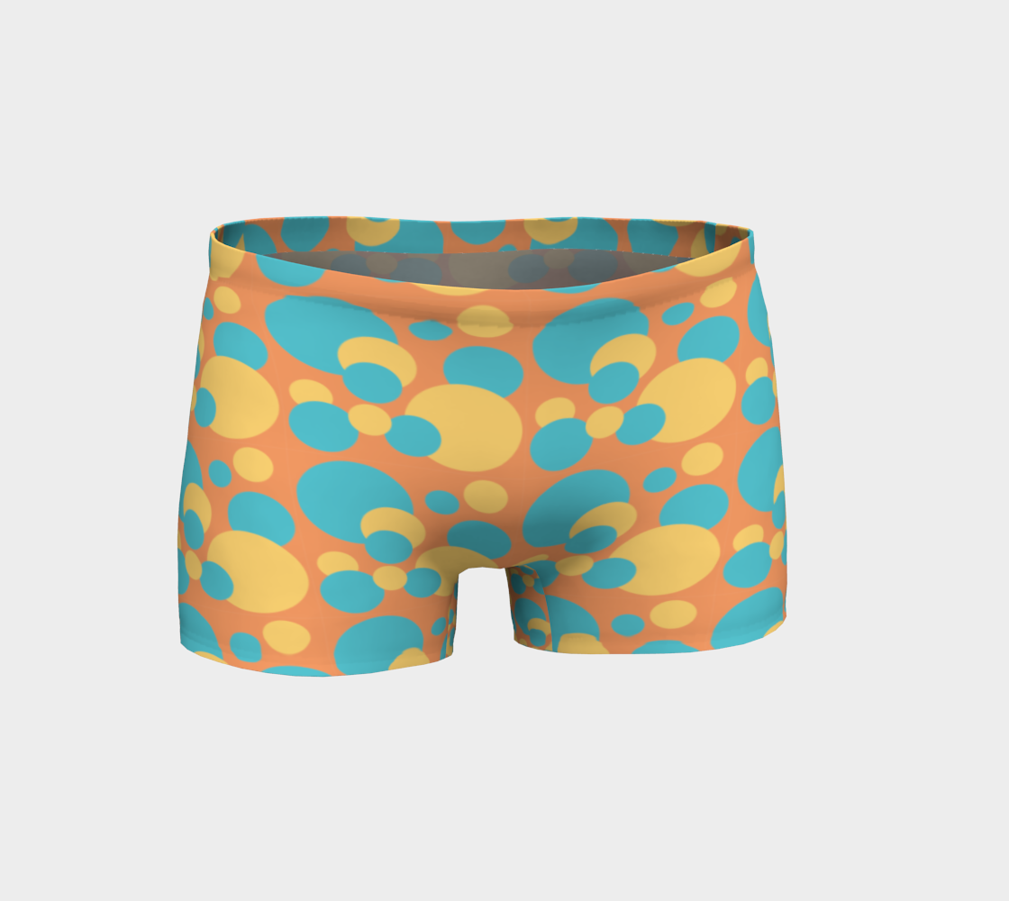 Retro Shorts in Blue and Yellow Dot Pattern preview #1