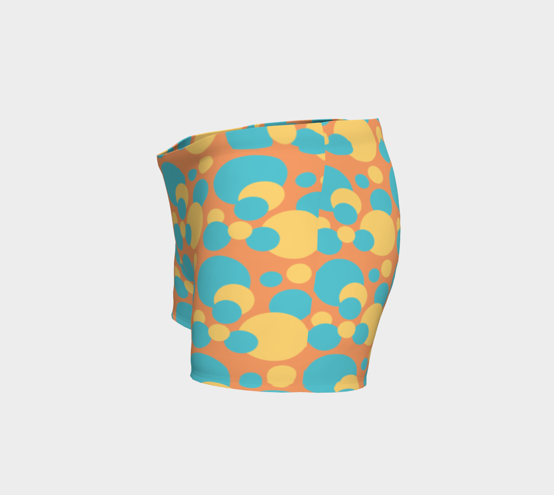 Retro Shorts in Blue and Yellow Dot Pattern preview #2