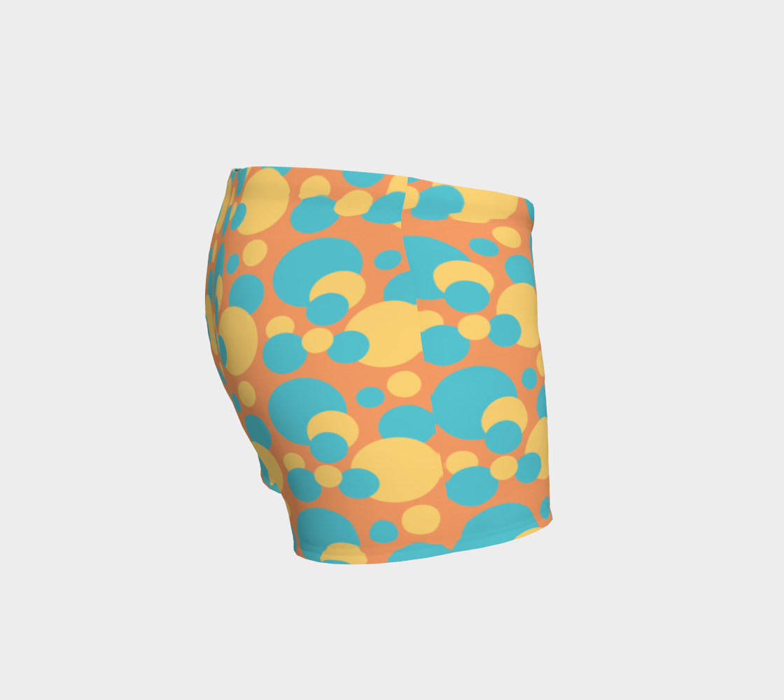 Retro Shorts in Blue and Yellow Dot Pattern preview #3