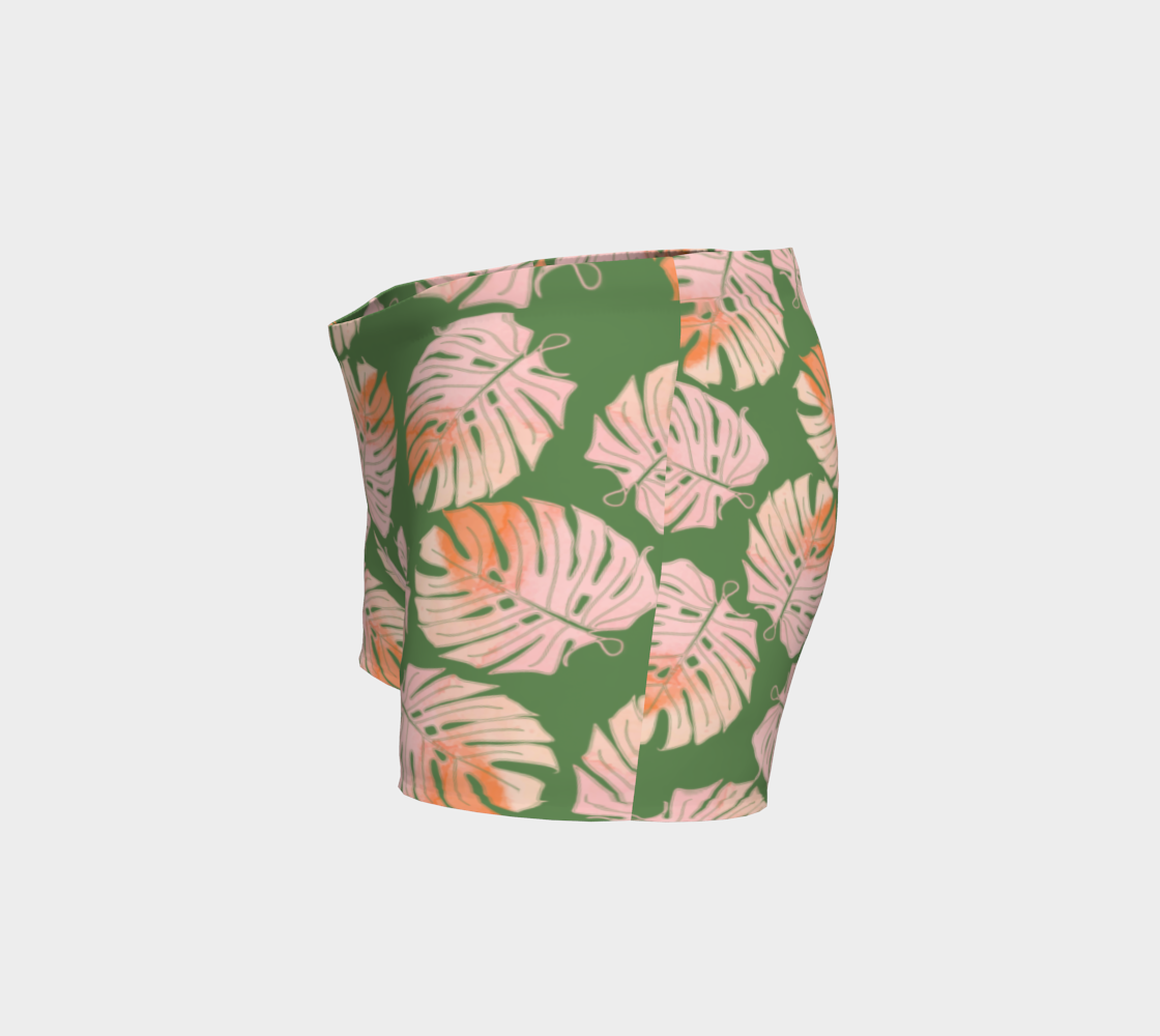 Tropical Leafs in Green and Coral Shorts preview #2