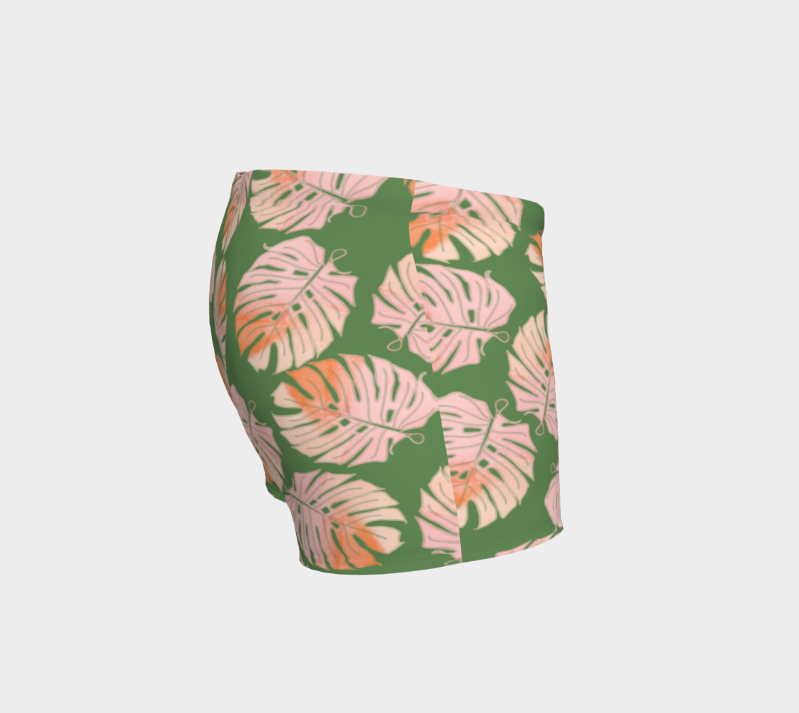 Tropical Leafs in Green and Coral Shorts preview #3