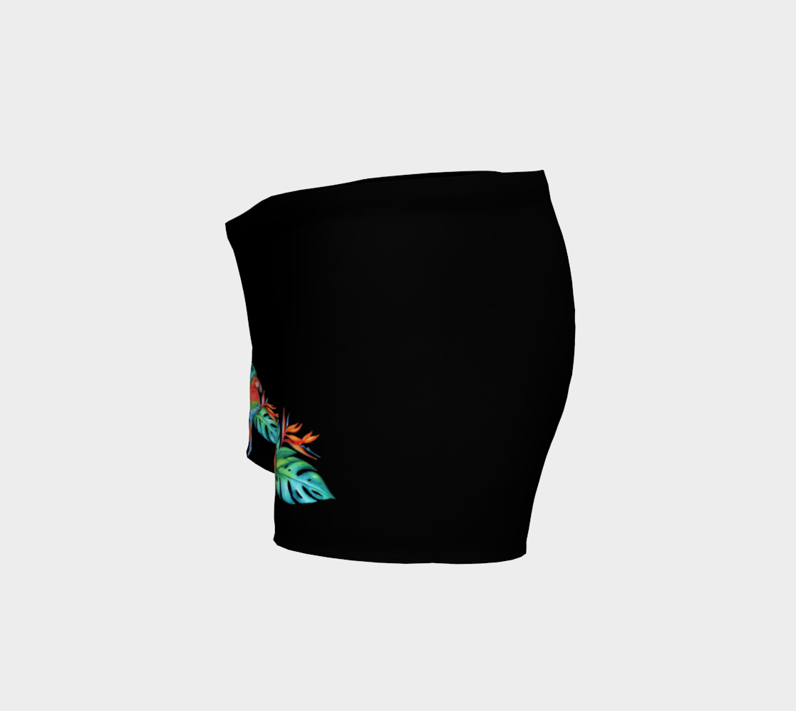 Tropical Macaw Parrot Black Shorts preview #2