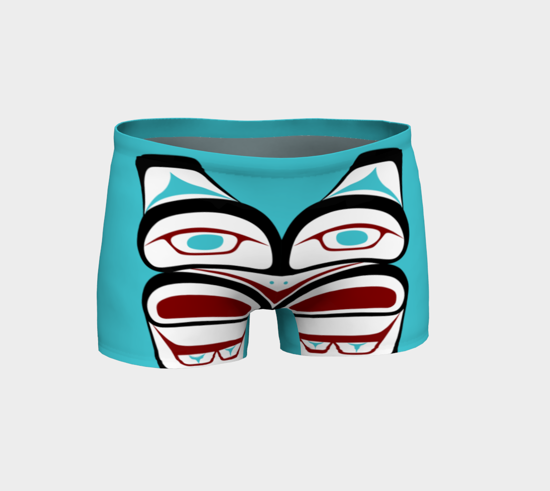 Formline Owl Sport Shorts Pacific Northwest Native American Design preview #1
