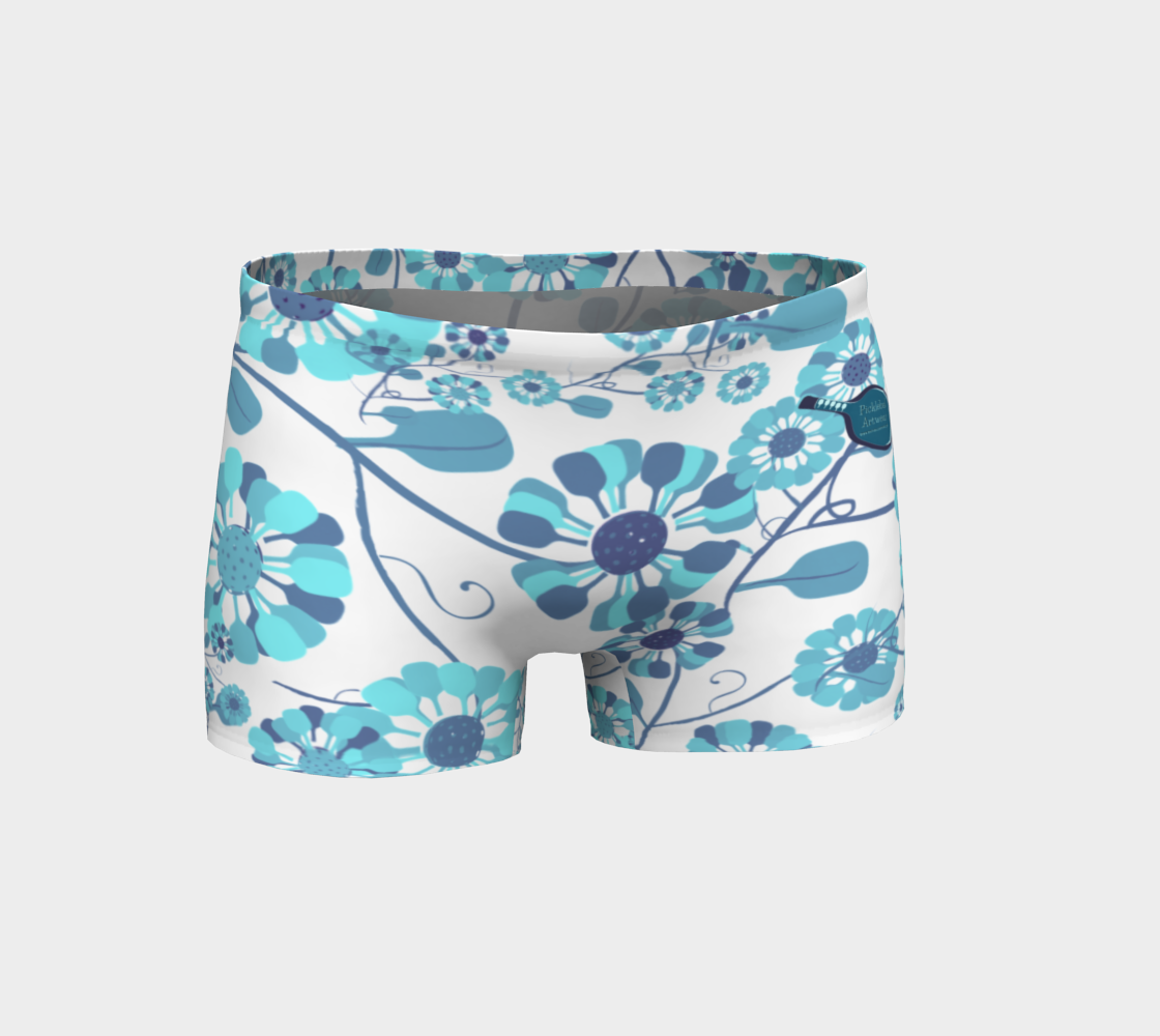 Pickleball Flowers teal short shorts preview