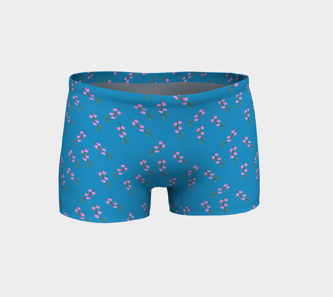 Pin k Flower Branches on Blue Shorts preview