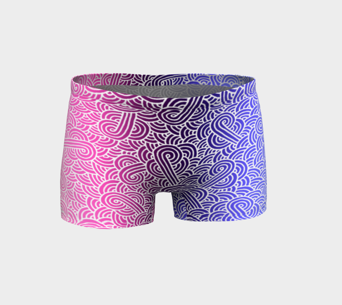 Ombré omnisexual flag and white swirls doodles Shorts preview