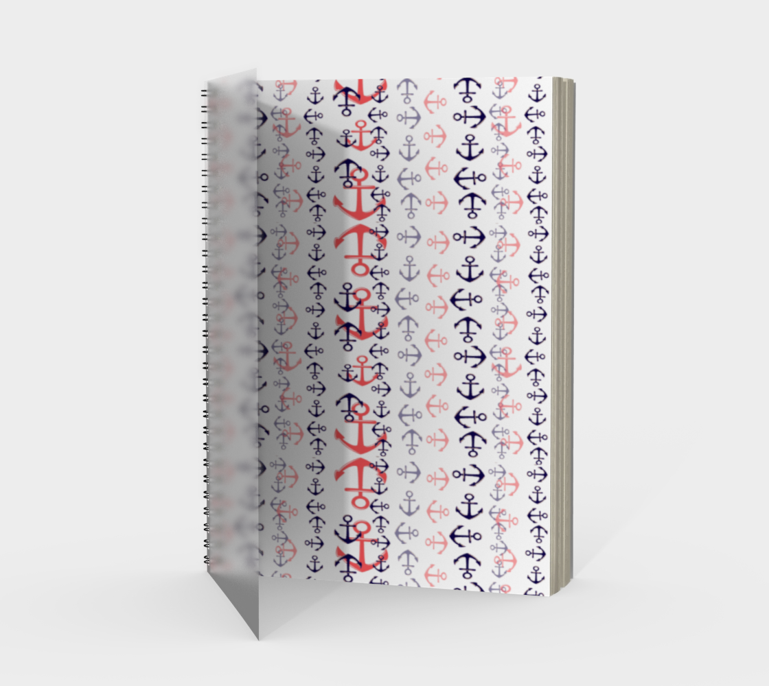 "Anchors Away" Anchor Nautical Print Notebook by VCD © preview