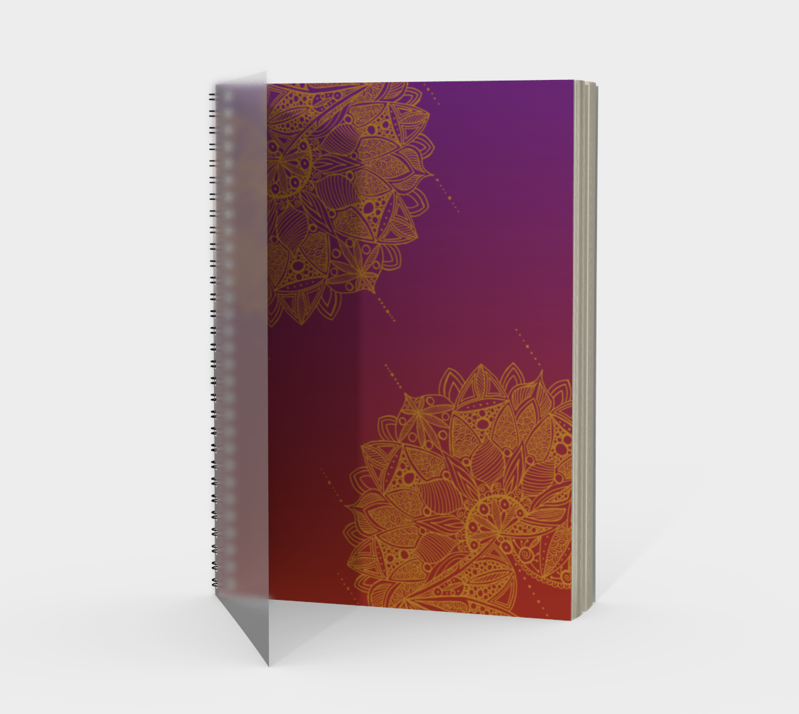 Red and Purple Mandala Pattern Spiral Notebook preview