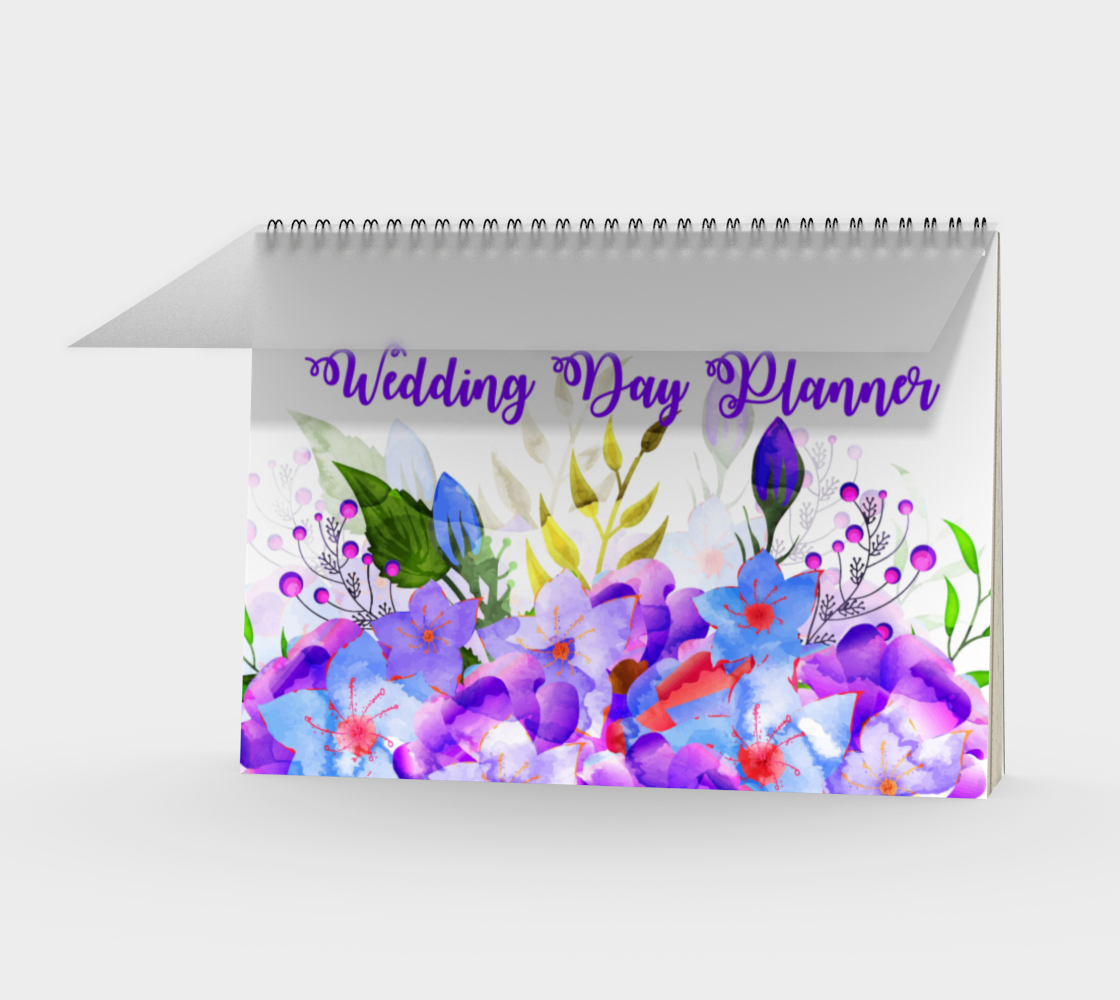 Purple Flowers Wedding Day Planning Journal preview