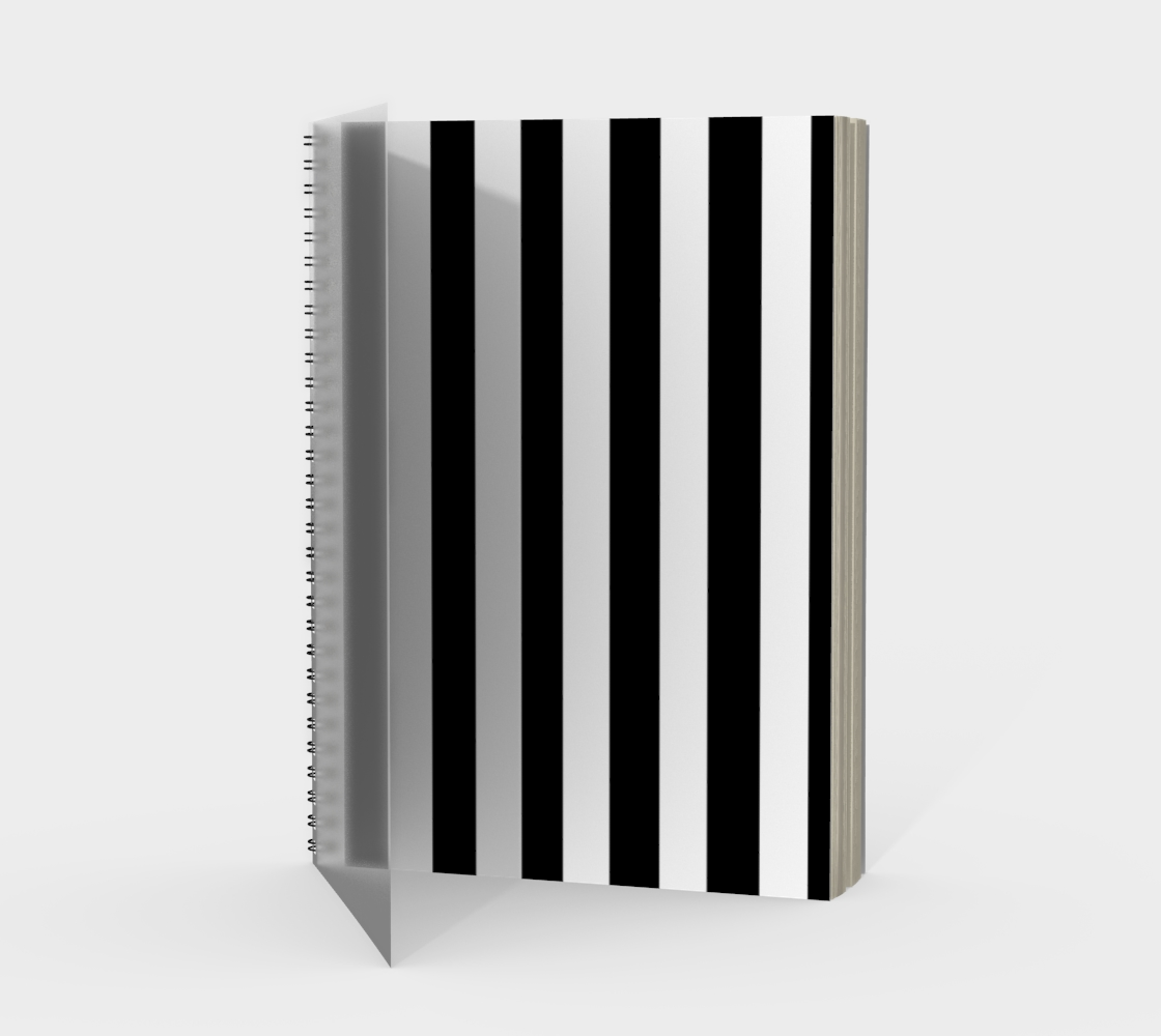 Aperçu de Carnet à spirale Bandes Blanc/Noir #1