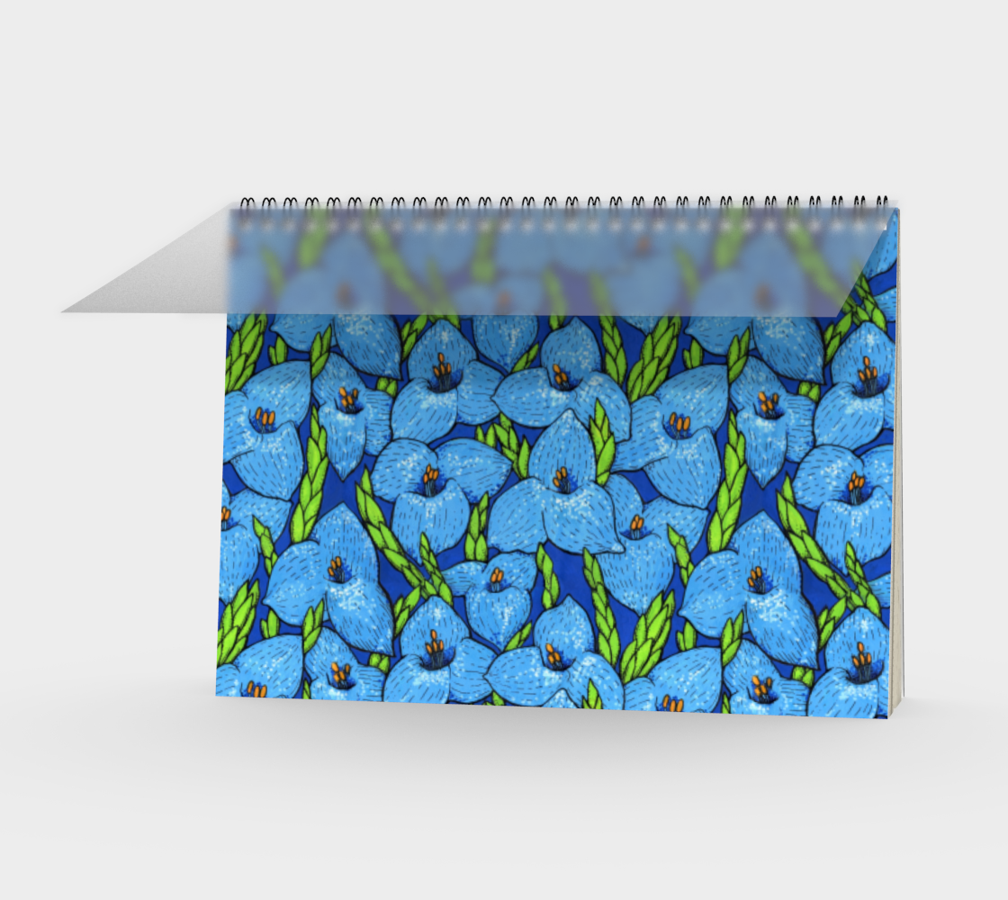 Aperçu de Blue Puya Flowers Botanical Floral Pattern