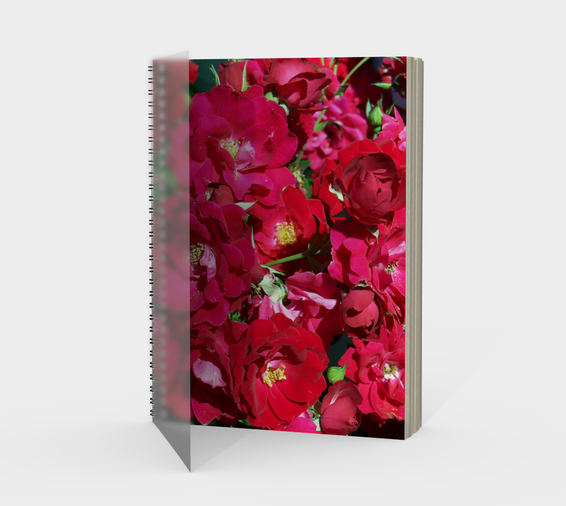 Aperçu 3D de Red Rose Bush Spiral Notebook