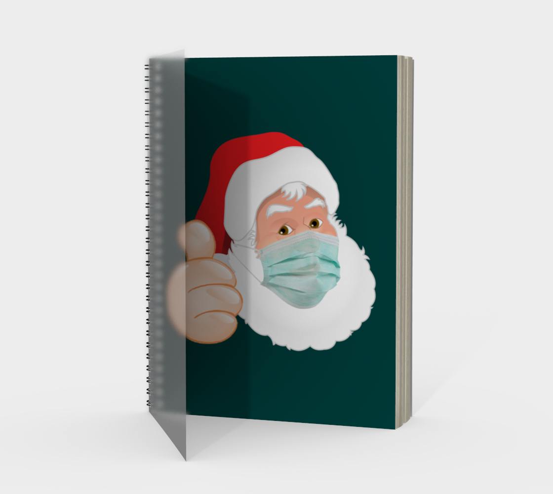 Aperçu de Face Mask Santa Claus Spiral Notebook, AWSD