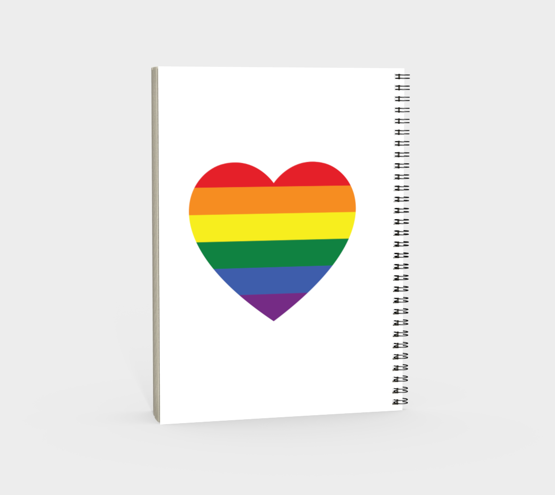 'Rainbow Heart' (White) Spiral Notebook preview #4