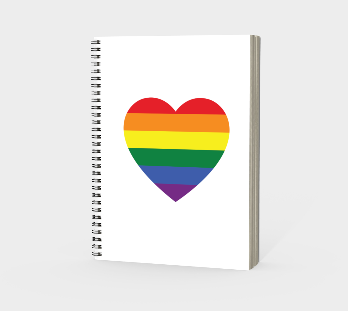 'Rainbow Heart' (White) Spiral Notebook preview #3