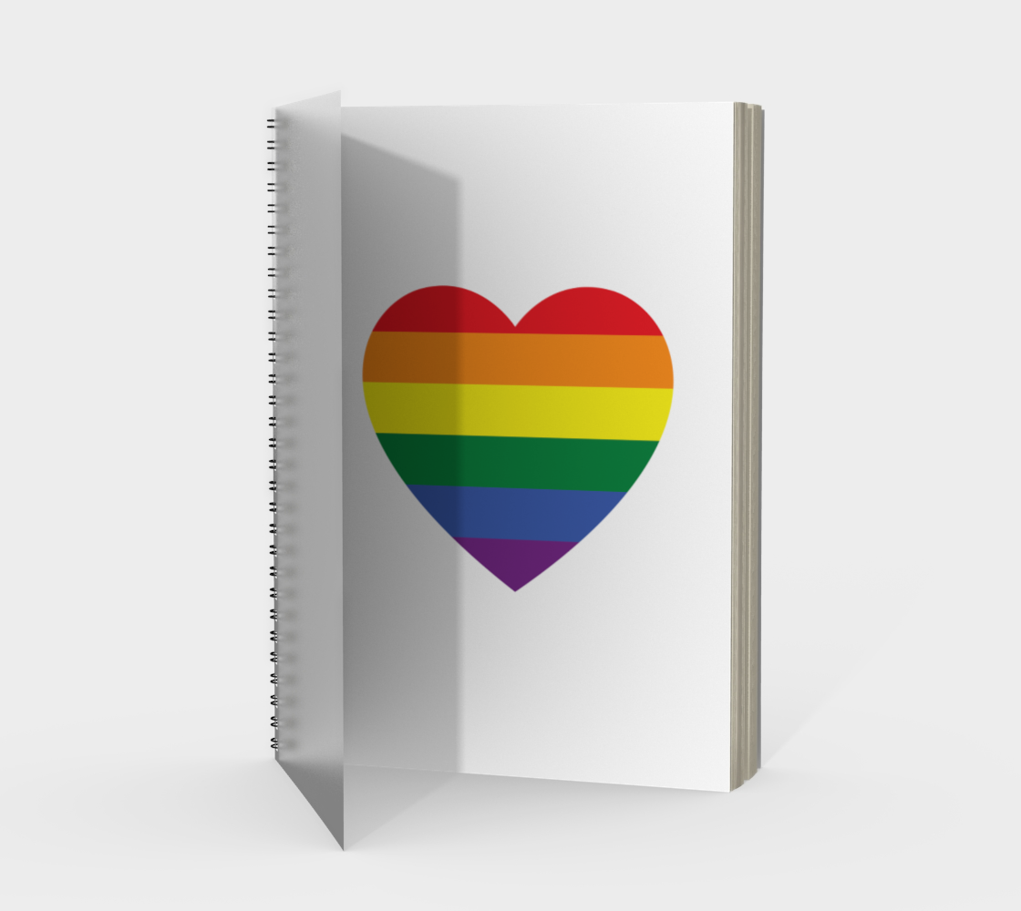 'Rainbow Heart' (White) Spiral Notebook preview #1