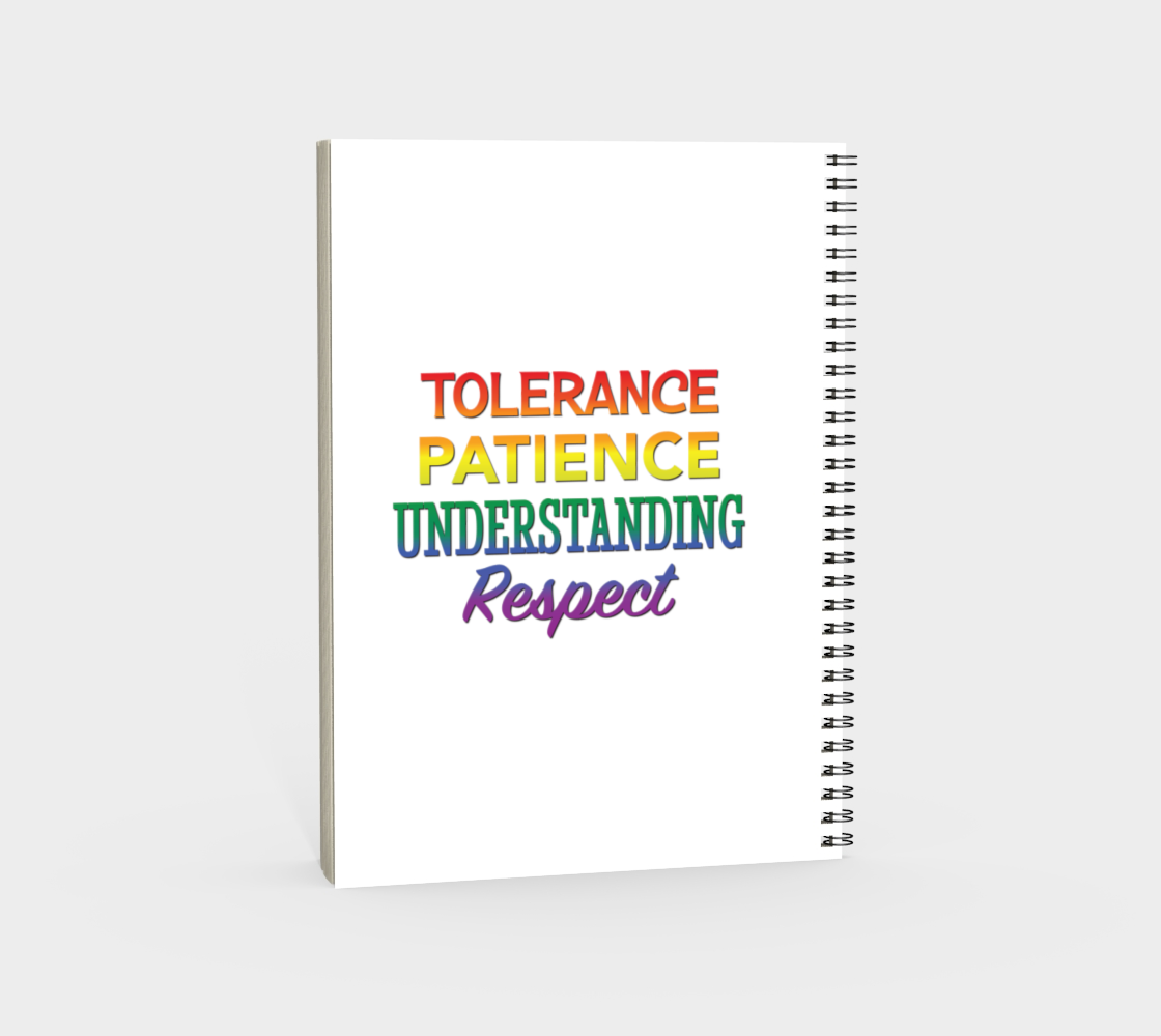 'Tolerance Patience Understanding Respect' (White) Spiral Notebook preview #4
