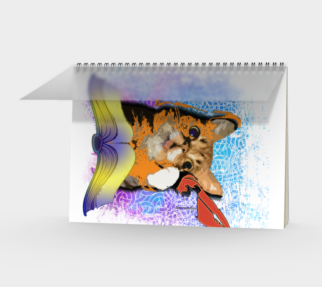 A cat with a huge bouquet of flowers. Bright colors. The poet Cat preview