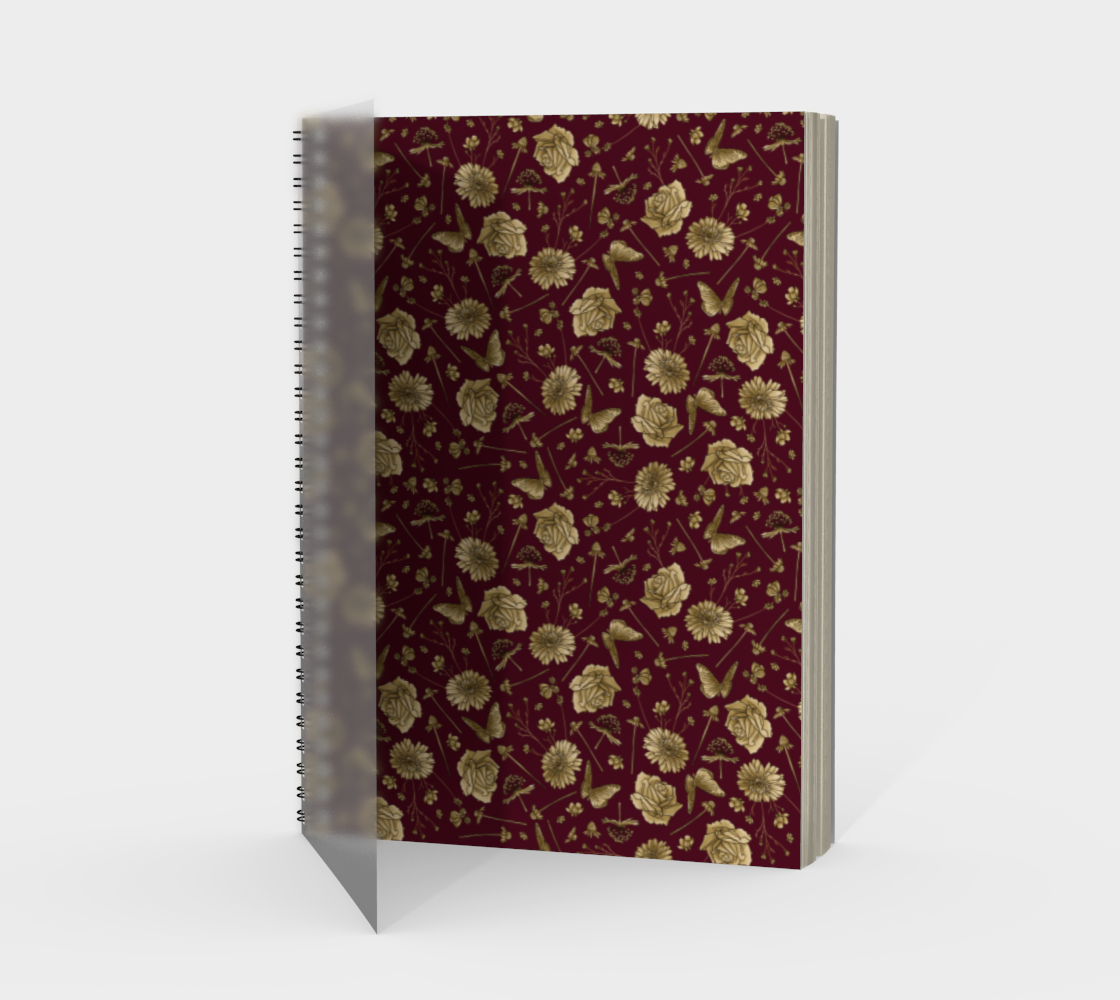 Petal to the metal red & gold notebook preview