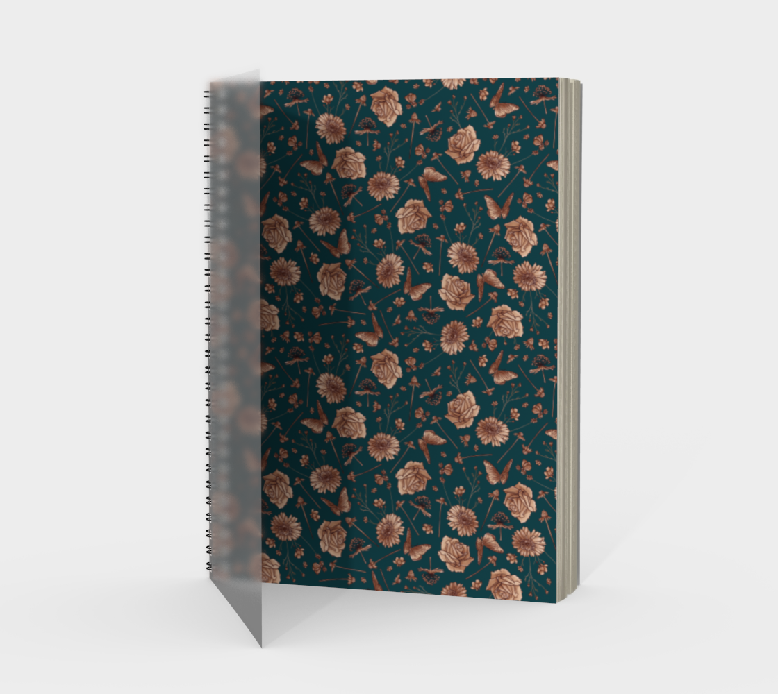 Petal to the metal teal & rose gold notebook preview