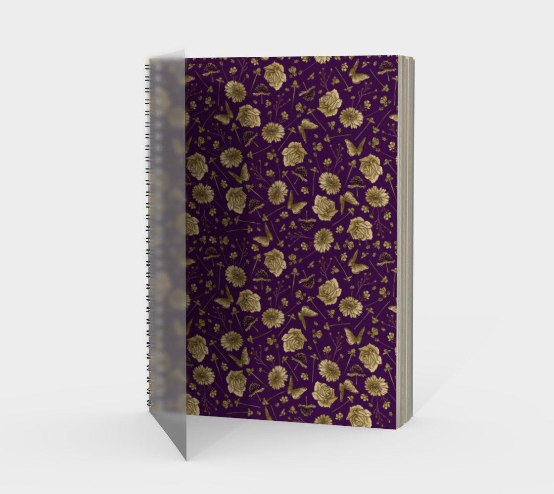 Petal to the metal violet & gold notebook preview