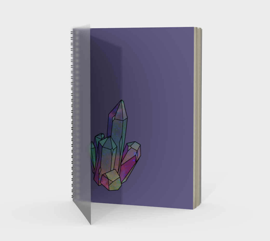 Cosmic Crystals Quartz Rainbow Spiral Notebook Lavender preview