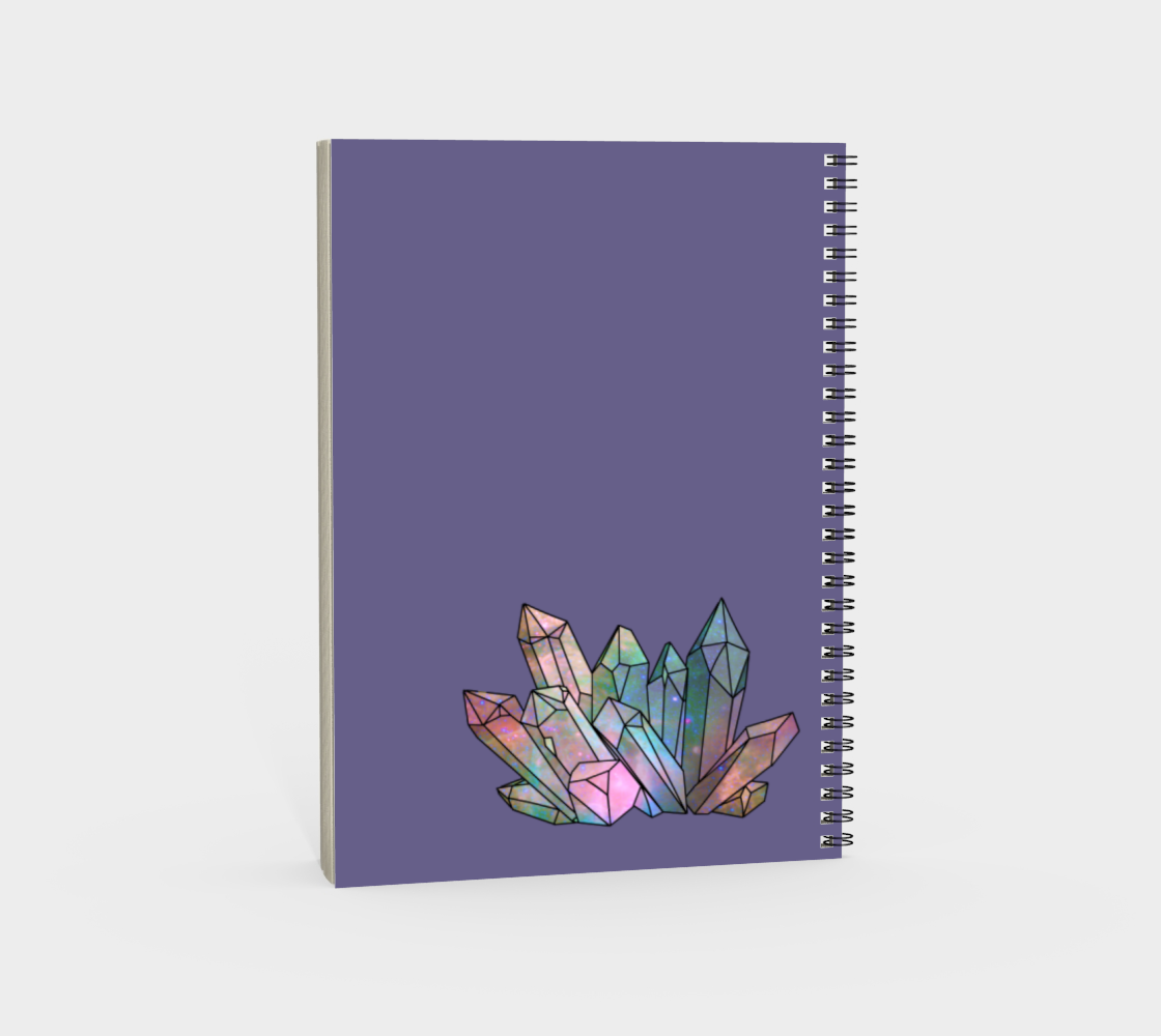 Cosmic Crystals Rainbow Spiral Notebook Lavender preview #4