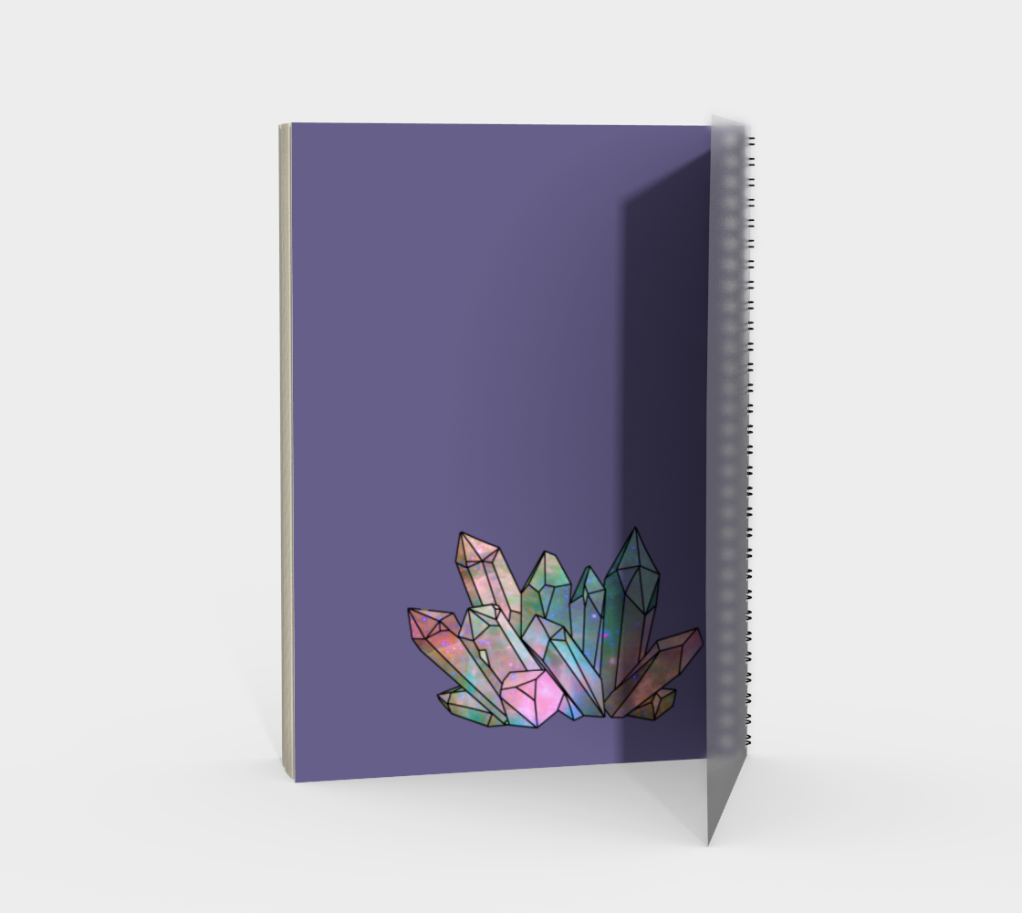 Cosmic Crystals Rainbow Spiral Notebook Lavender preview #2