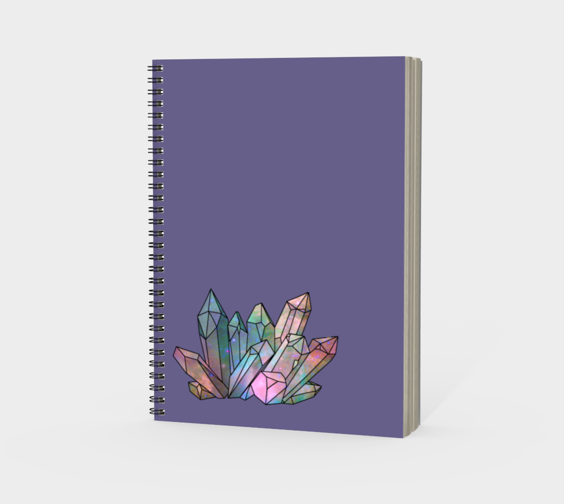 Cosmic Crystals Rainbow Spiral Notebook Lavender preview #3
