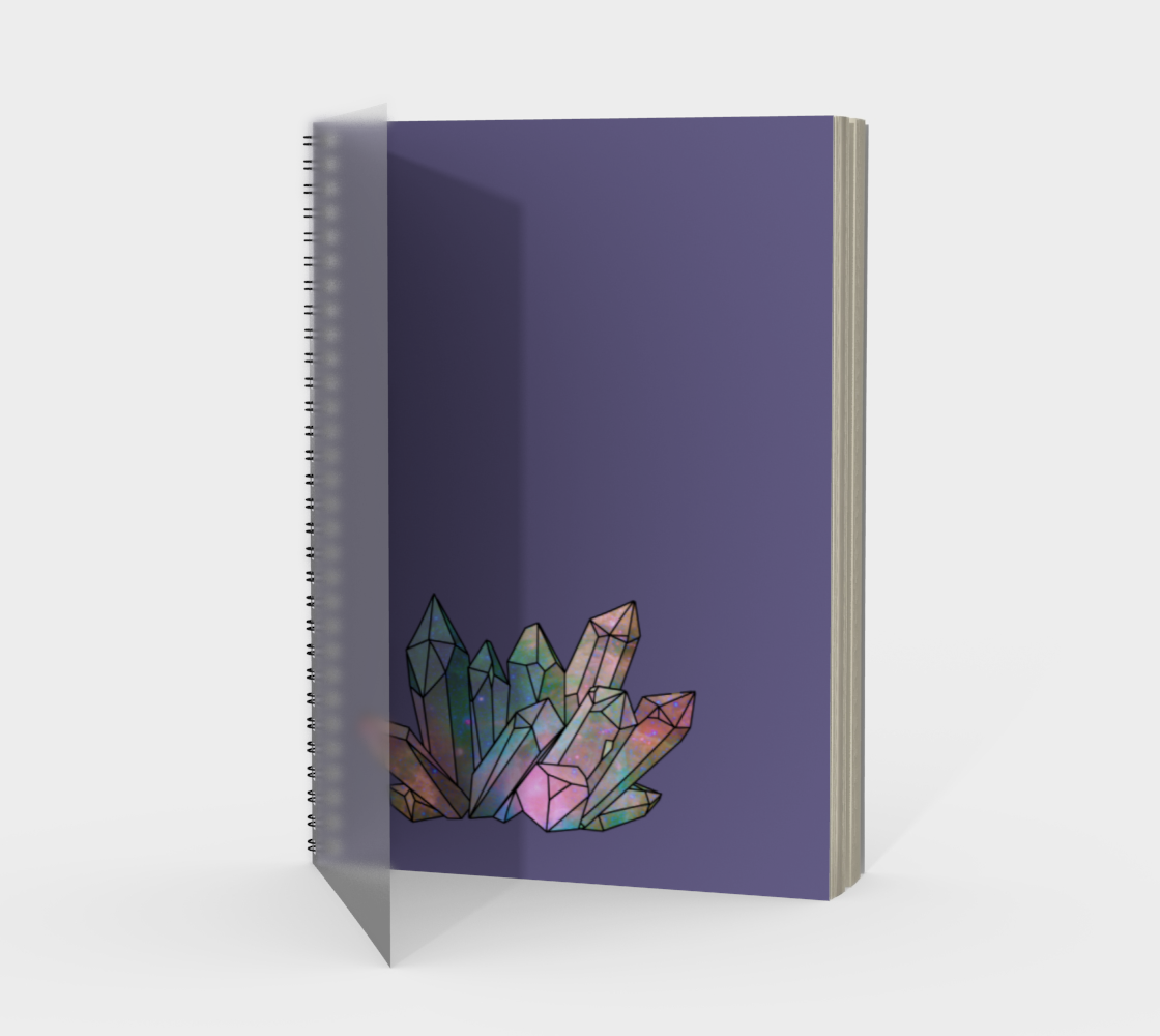 Cosmic Crystals Rainbow Spiral Notebook Lavender preview #1