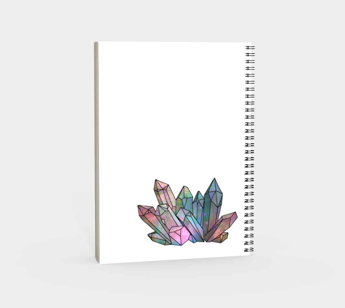 Cosmic Crystals Rainbow Spiral Notebook White preview #4