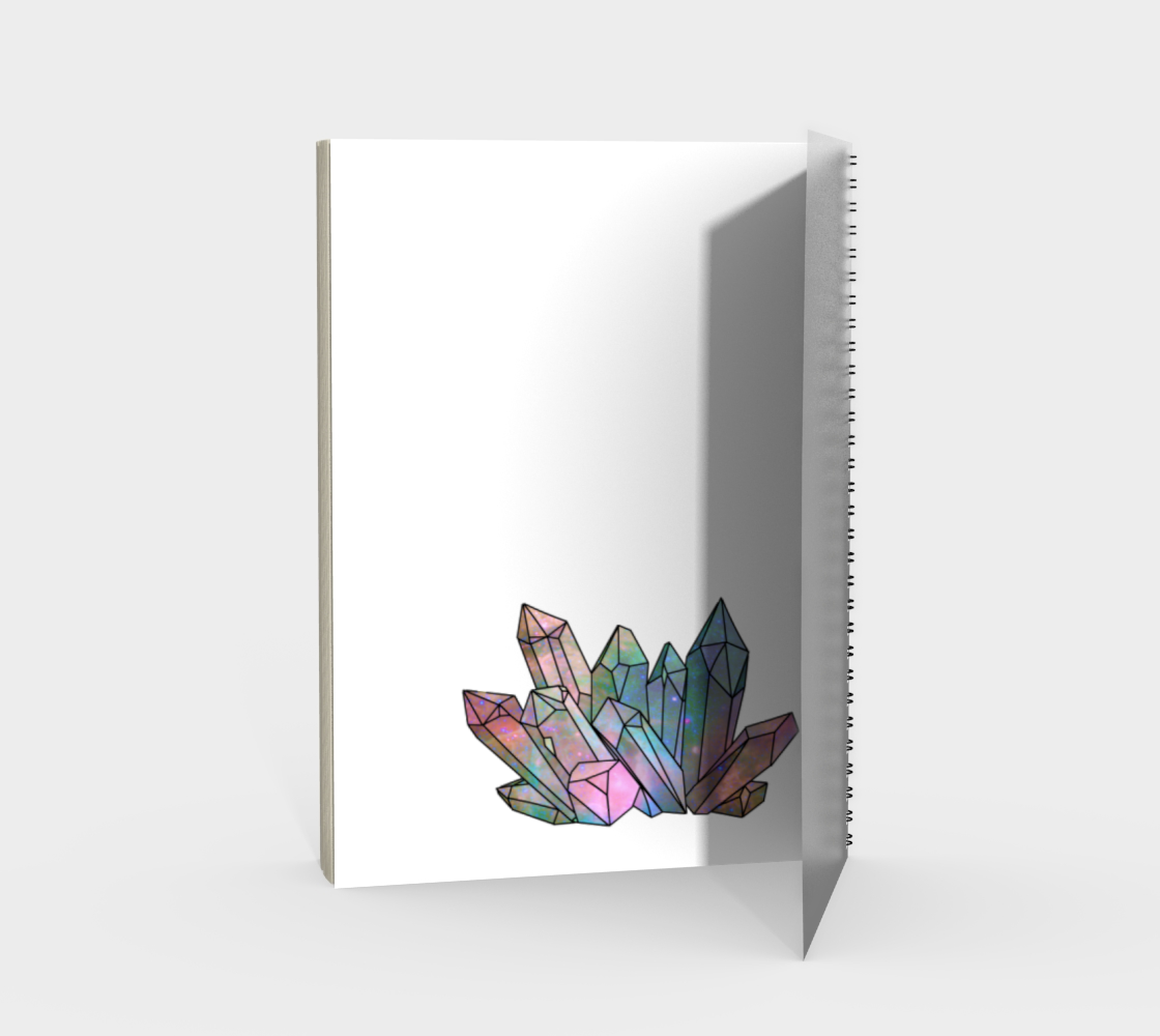 Cosmic Crystals Rainbow Spiral Notebook White preview #2
