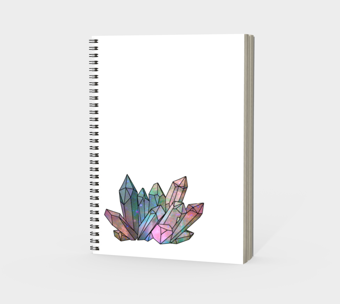 Cosmic Crystals Rainbow Spiral Notebook White preview #3