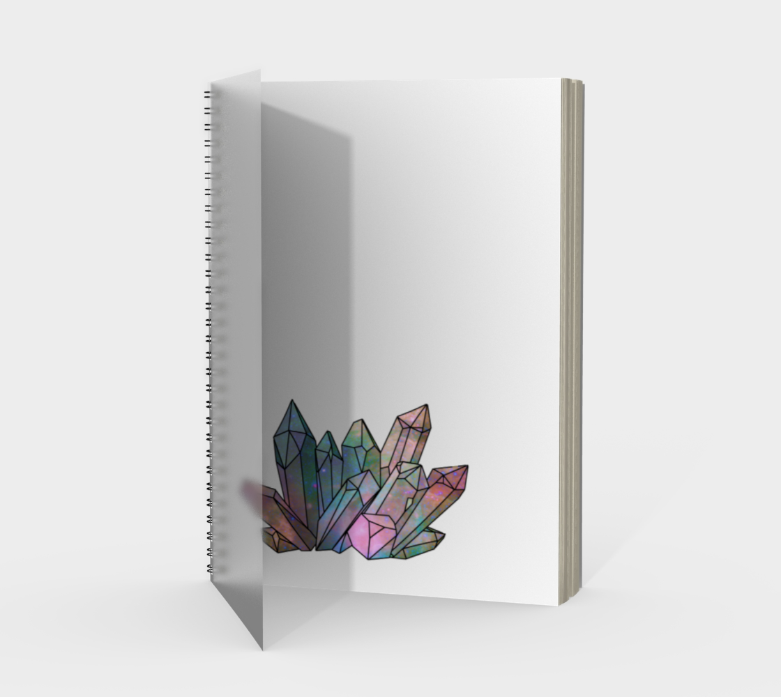 Cosmic Crystals Rainbow Spiral Notebook White preview #1