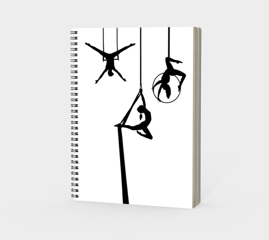 Aerial Circus Spiral Notebook Black and White preview #3