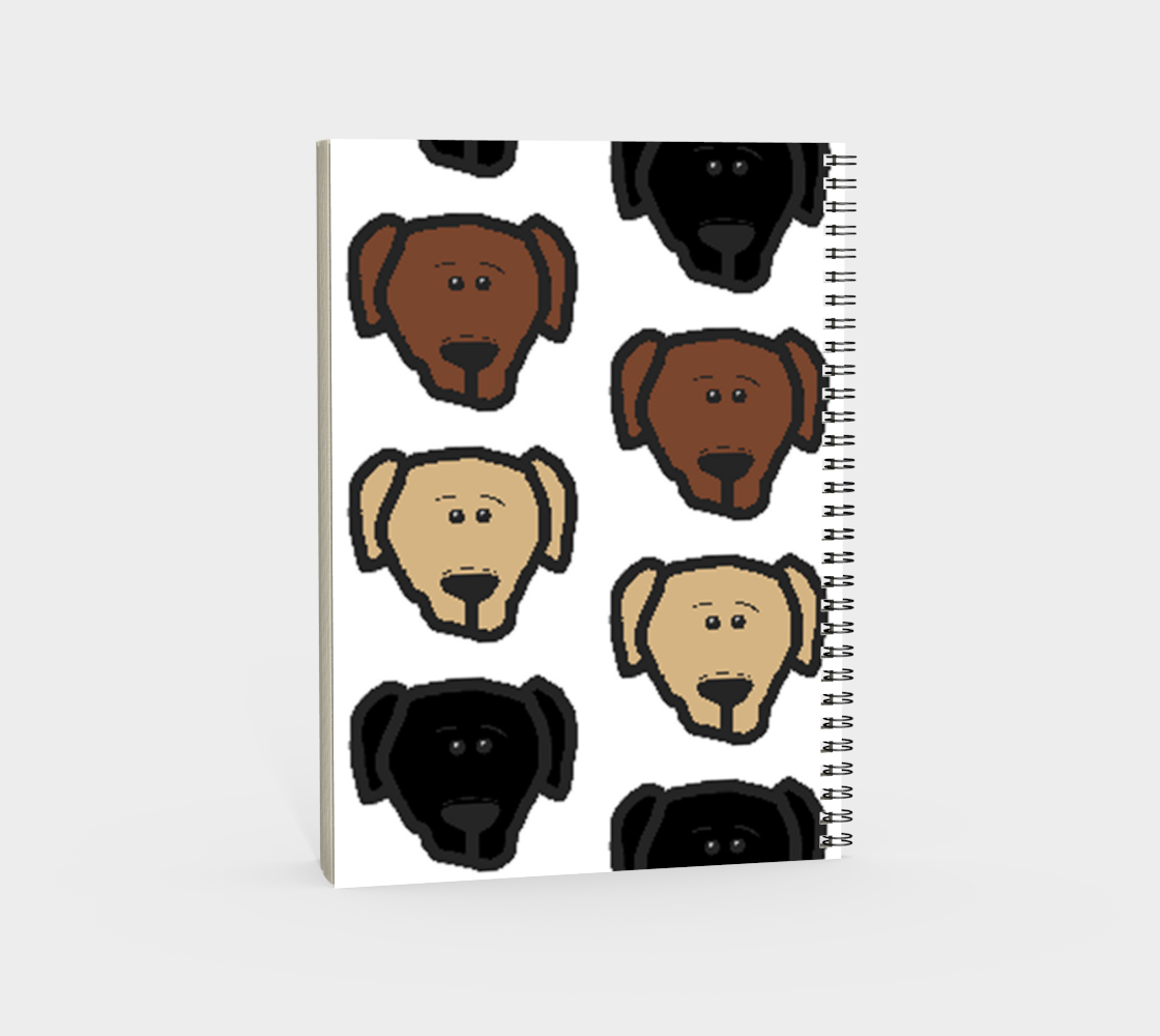 Aperçu de Labrador Retriever all 3 colors cartoon heads spiral notebook #4