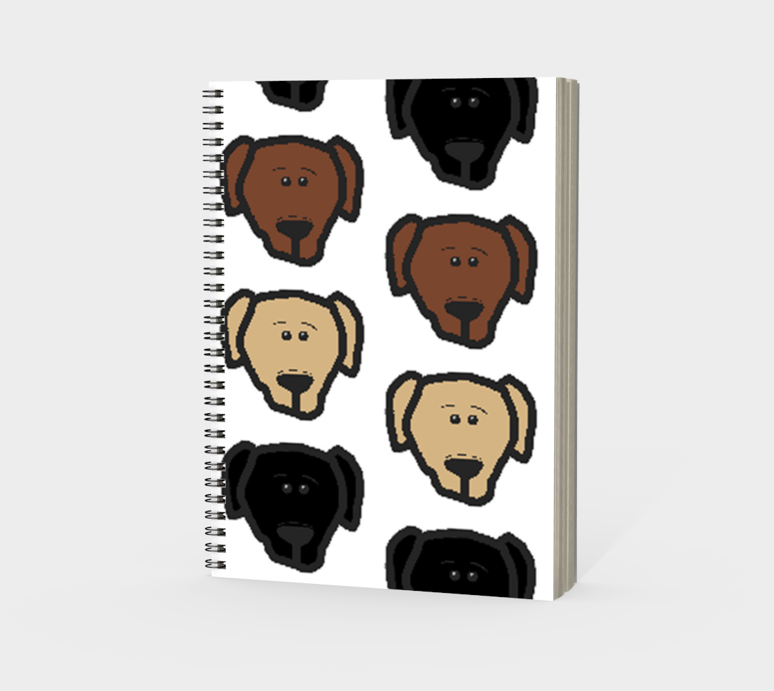 Labrador Retriever all 3 colors cartoon heads spiral notebook Miniature #4