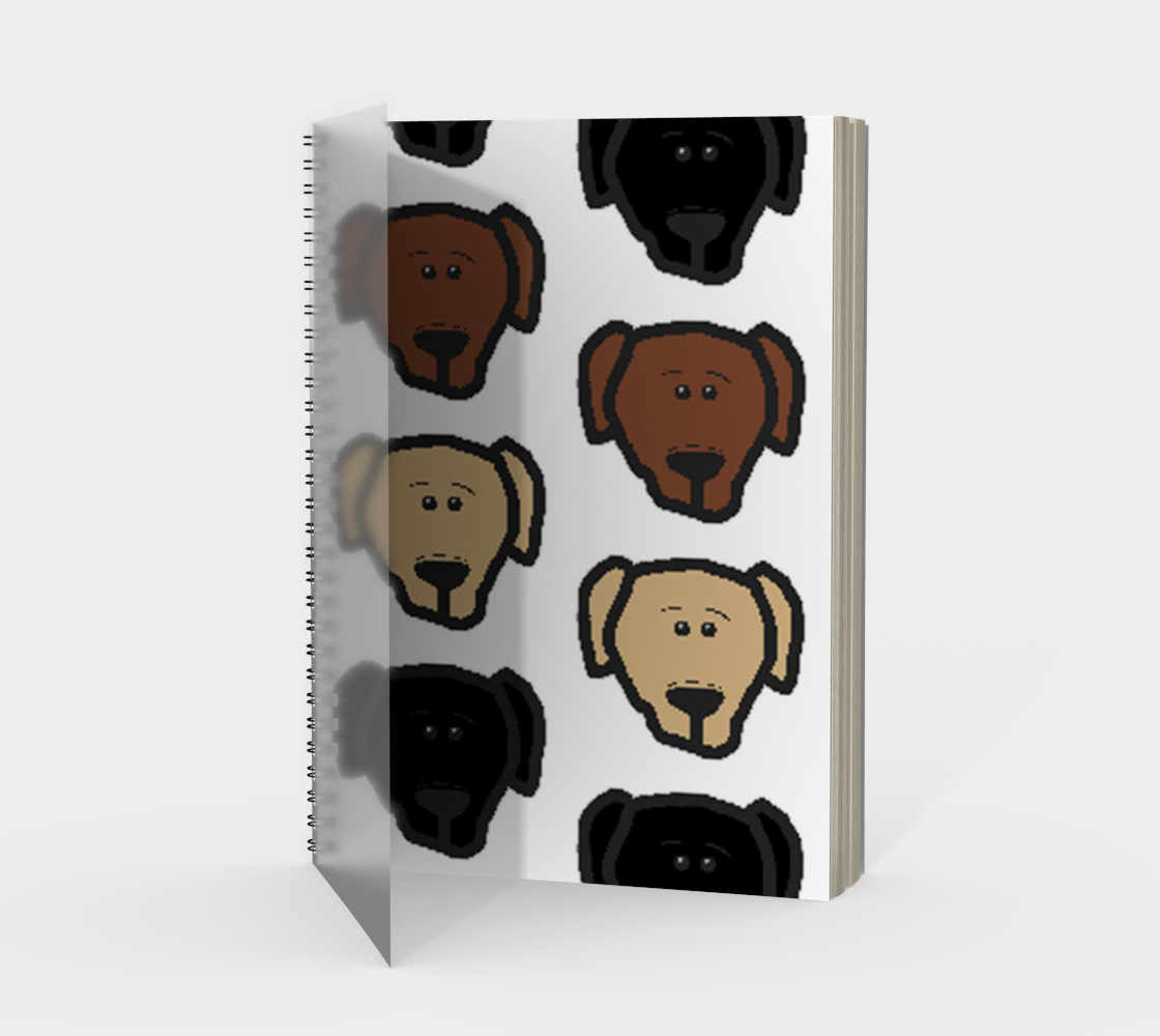 Aperçu de Labrador Retriever all 3 colors cartoon heads spiral notebook #1