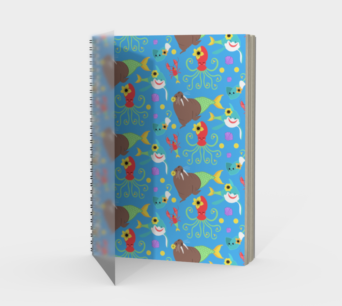 Mermaid Animals Spiral Notebook (Blue) preview