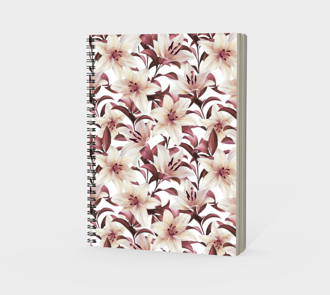 Lilies on white. Floral pattern Miniature #4