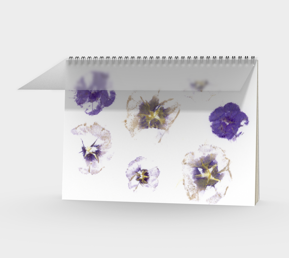 Spiral Notebook * Floral Journal * Flower Art Pad * Purple Pansy Watercolor Impressions  preview